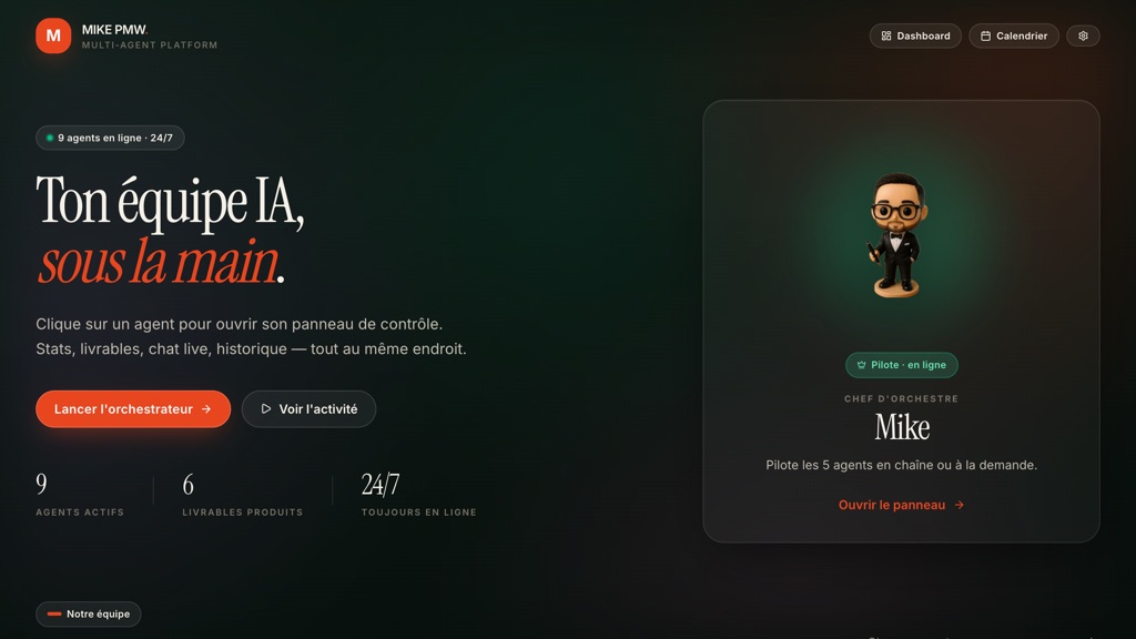 Aperçu du site PMW Platform — plateforme SaaS Next.js